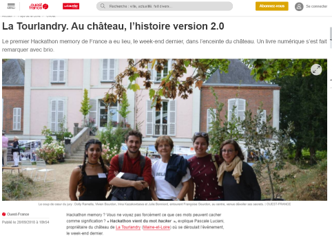 "La Tourlandry. Au château, l’histoire version 2.0" Article Ouest France 